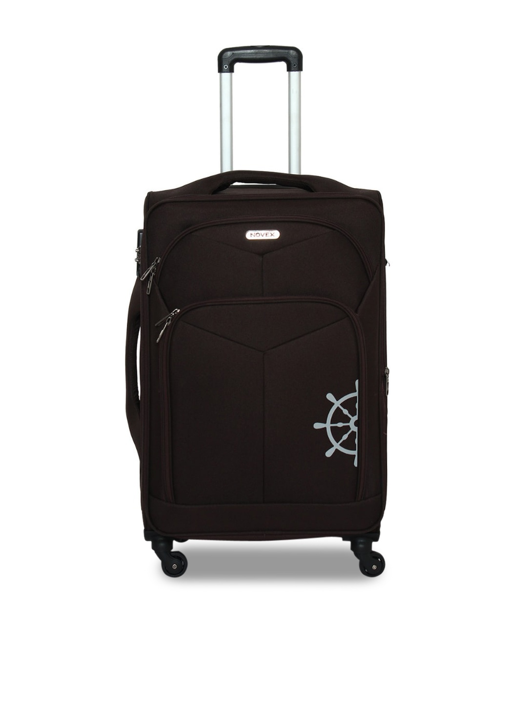 

NOVEX Unisex Brown Solid Soft-Sided Trolley Suitcase