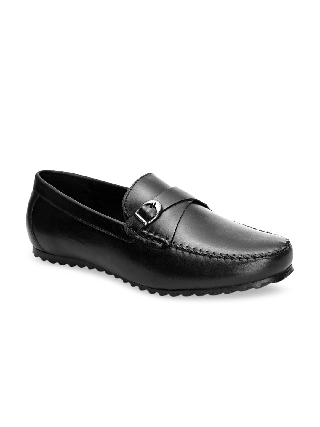 

San Frissco Men Black Leather Loafers