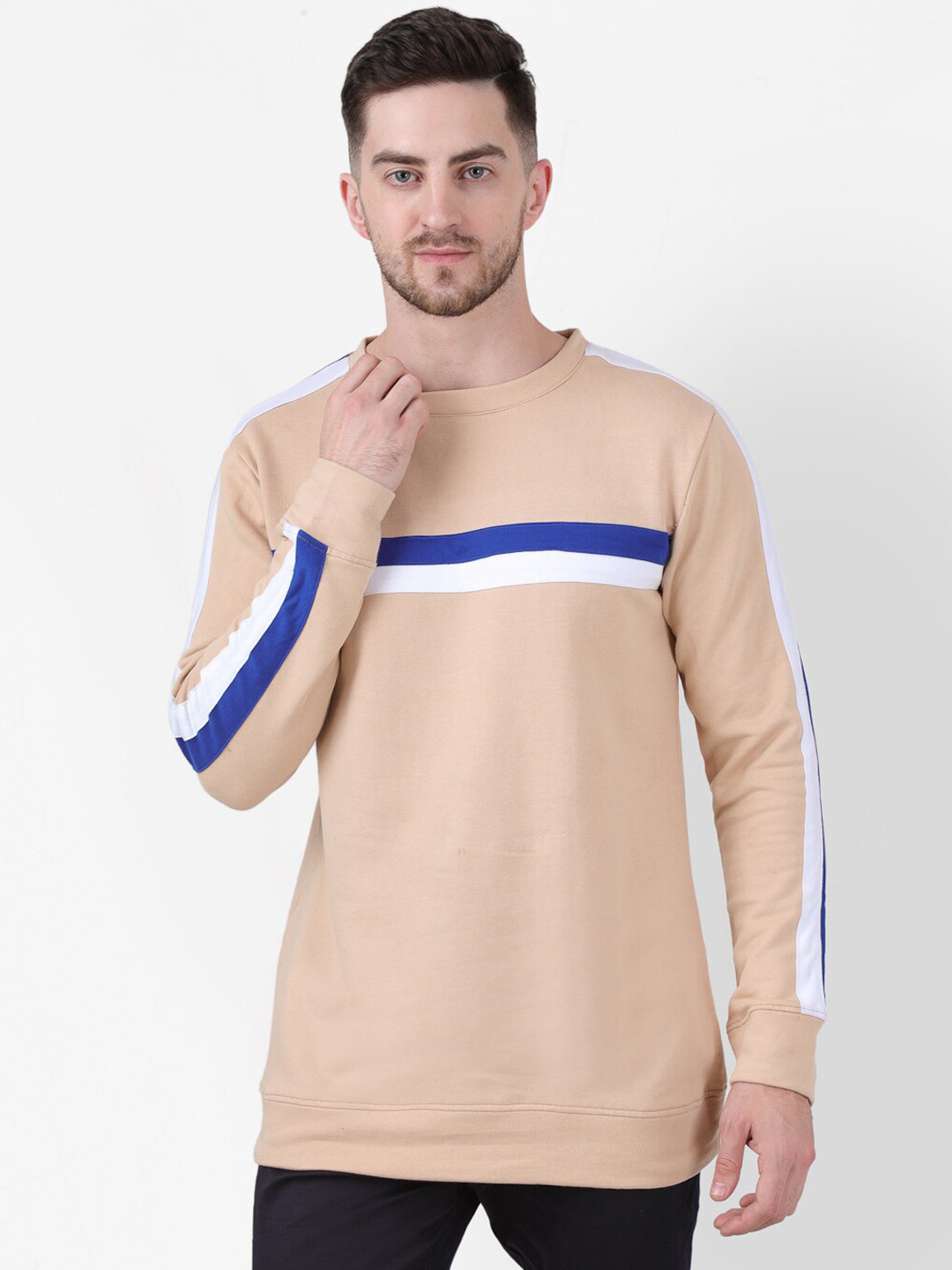 

PAUSE SPORT Men Beige Cotton Sweatshirt