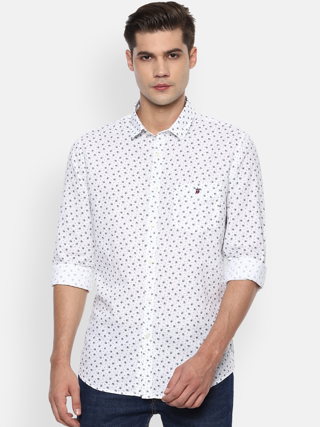 

Louis Philippe Sport Men White Slim Fit Printed Casual Shirt