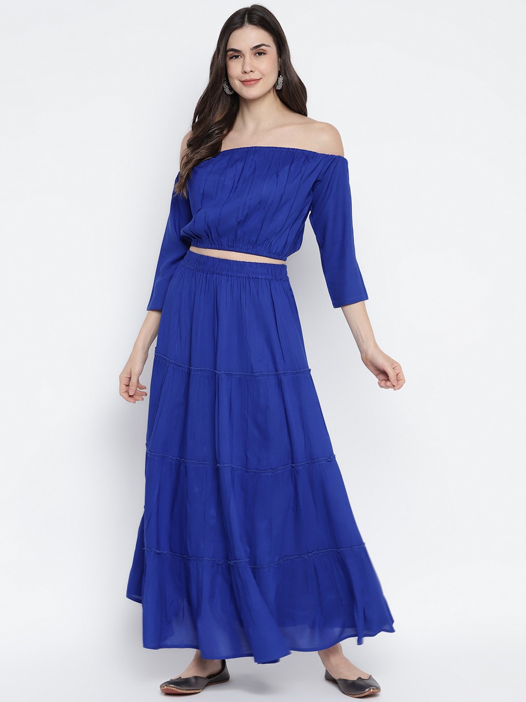 

Aawari Women Blue Off-Shoulder Dress