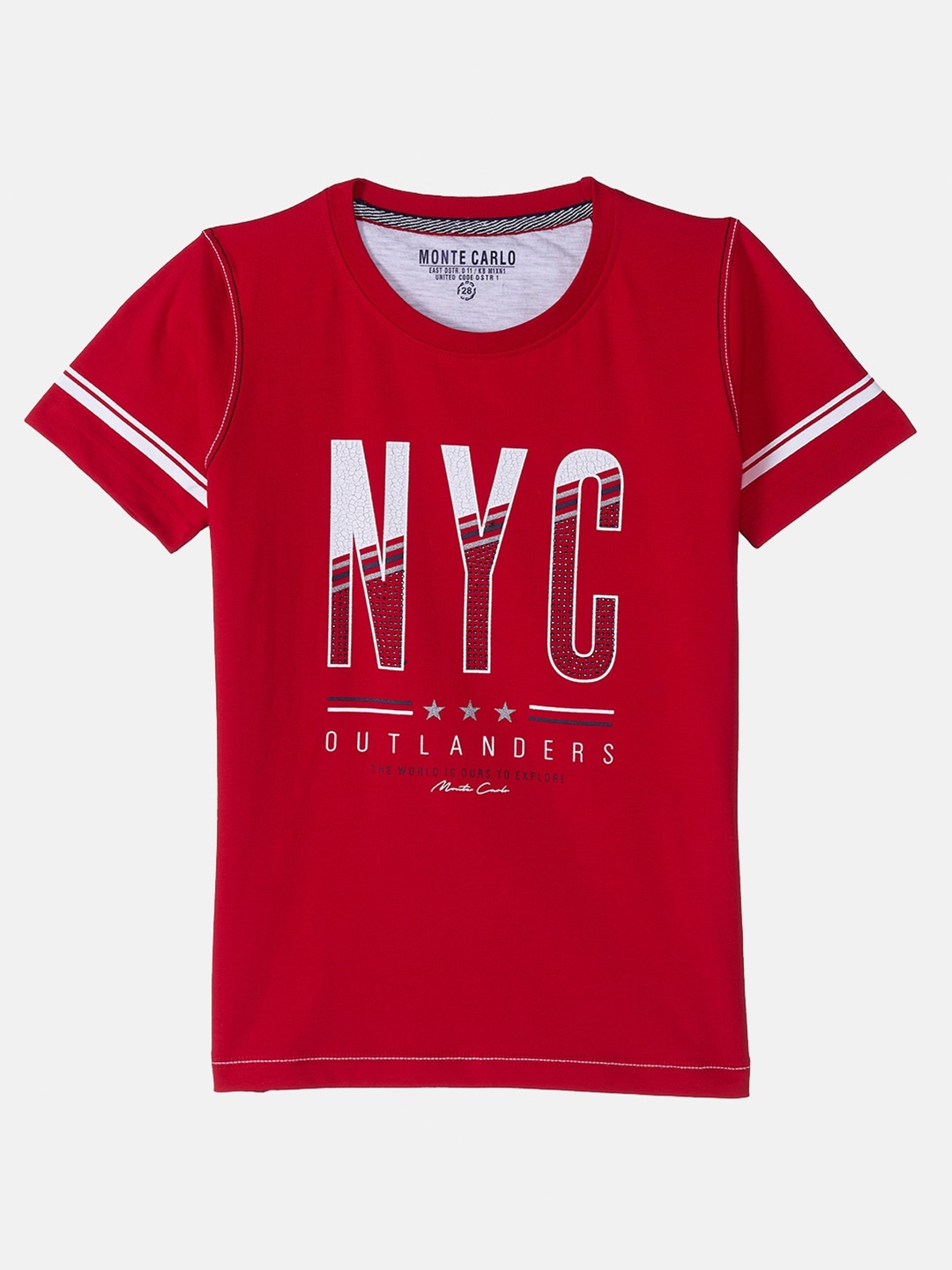 

Monte Carlo Boys Red Typography Printed T-shirt
