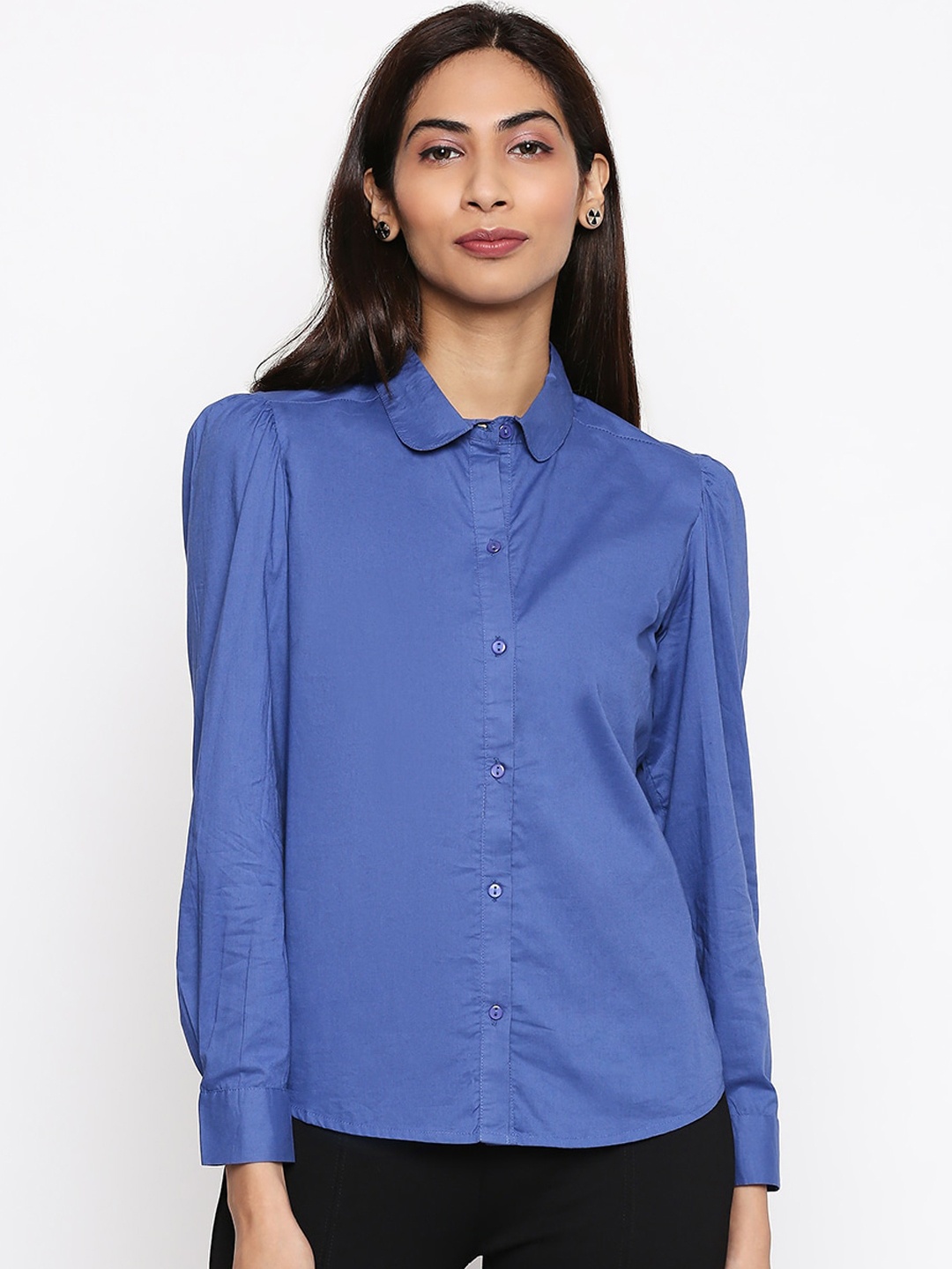 

People Women Blue Casual Shirt