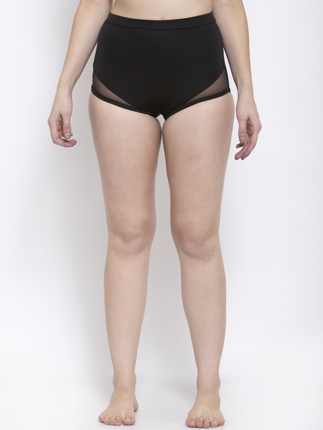 

CUKOO Women Black High Waist Bikini Solid Swim Bottoms