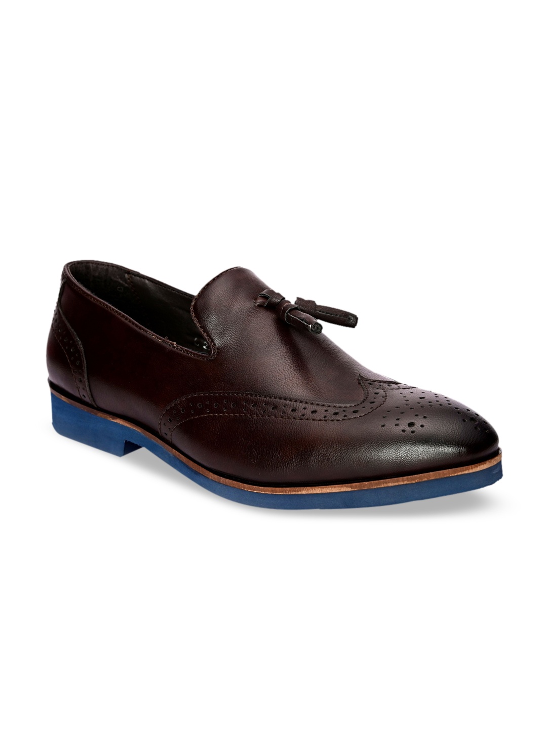 

San Frissco Men Brown Perforations Leather Brogues