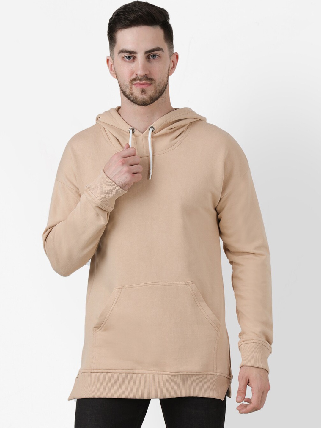 

PAUSE SPORT Men Beige Hooded Sweatshirt
