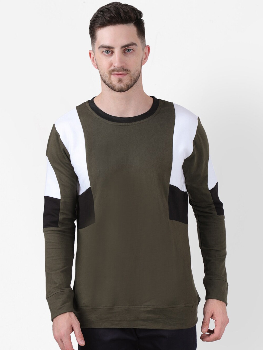 

PAUSE SPORT Men Colour Blocked Cotton Sweatshirt, Multi