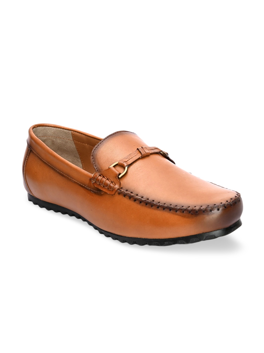 

San Frissco Men Tan Brown Leather Loafers