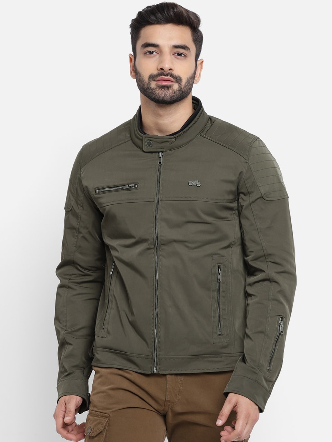 Royal Enfield Men Olive Sporty Jacket