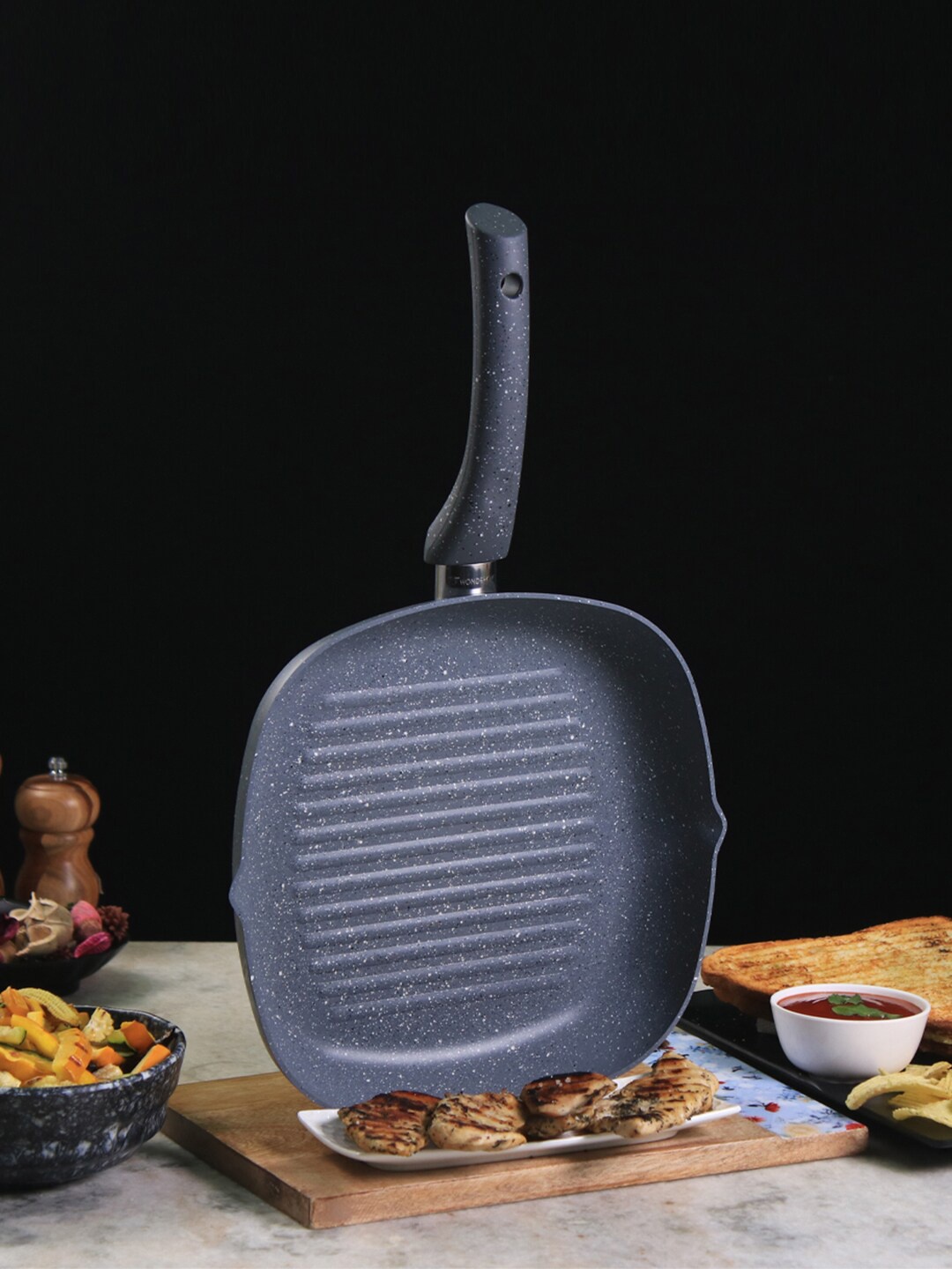 

Wonderchef Grey Solid Granite Grill Pan
