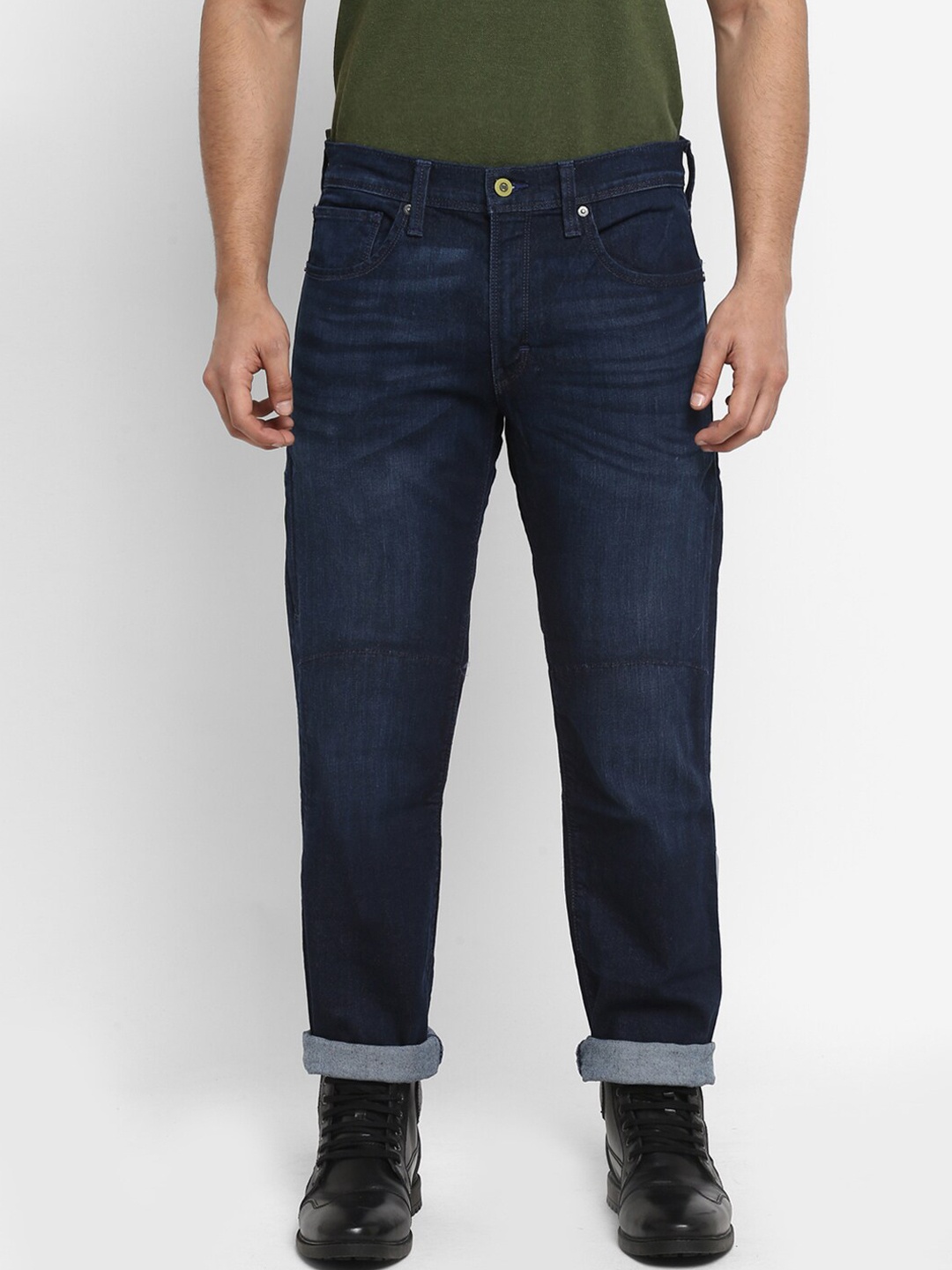 

Royal Enfield Men Blue Light Fade Jeans