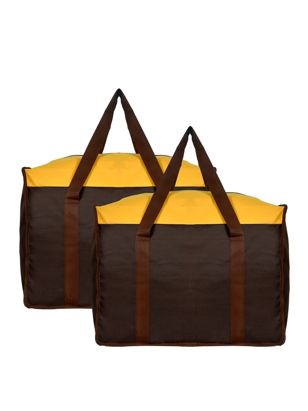 

Kuber Industries Set of 2 Yellow & Black Solid Medium Size Multi-Purpose Storage Bag