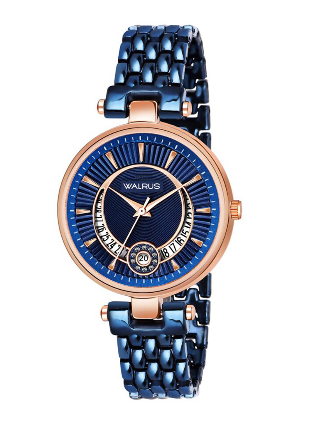 

Walrus Women Blue Brass Embellished Analogue Multi Function Watch WWTW-INC-X-030317