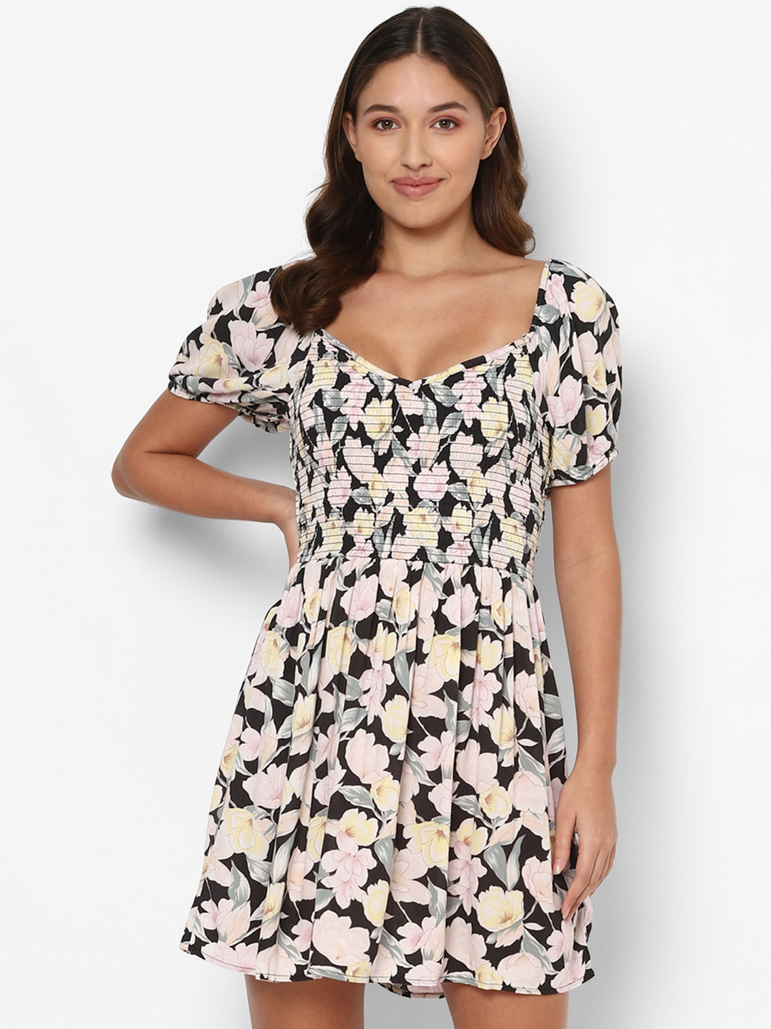

AMERICAN EAGLE OUTFITTERS Floral Print Short Flared Dress, Multi