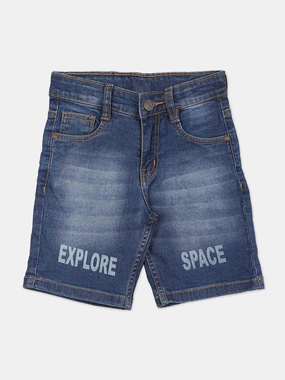 

Cherokee Boys Blue Washed Mid-Rise Denim Shorts