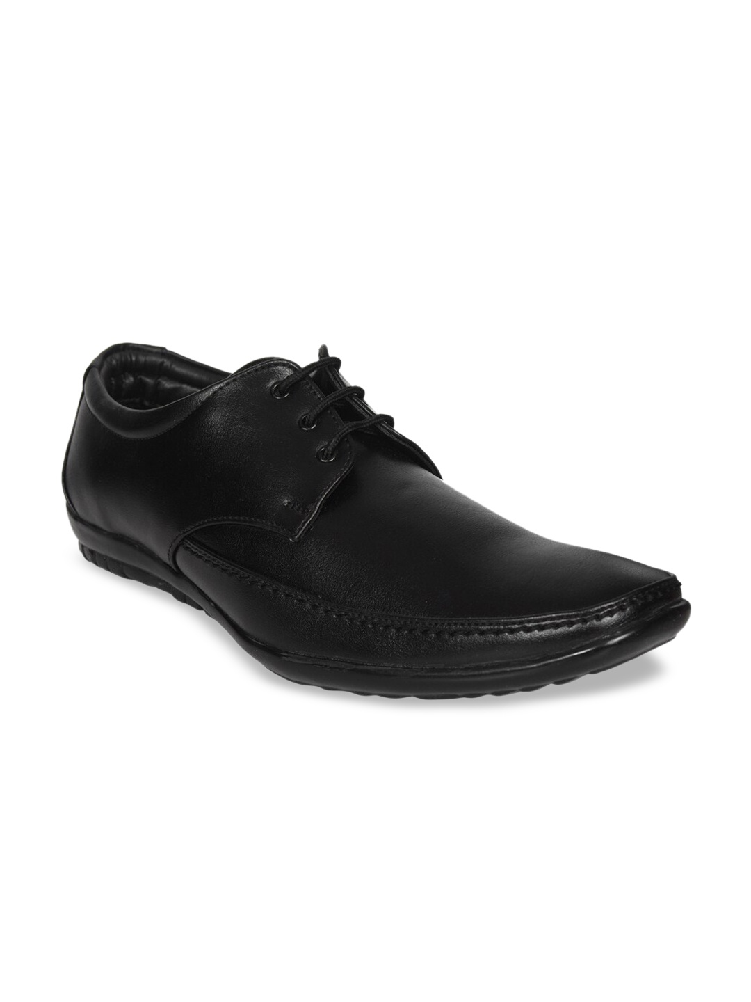 

Ajanta Men Black Solid Formal Derbys