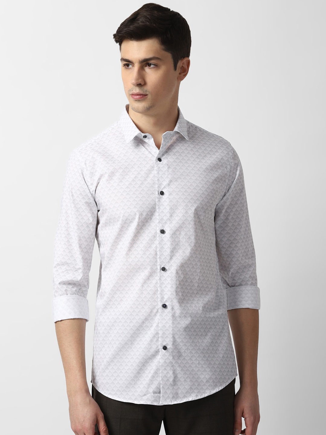 

Louis Philippe Sport Men White Slim Fit Printed Casual Shirt