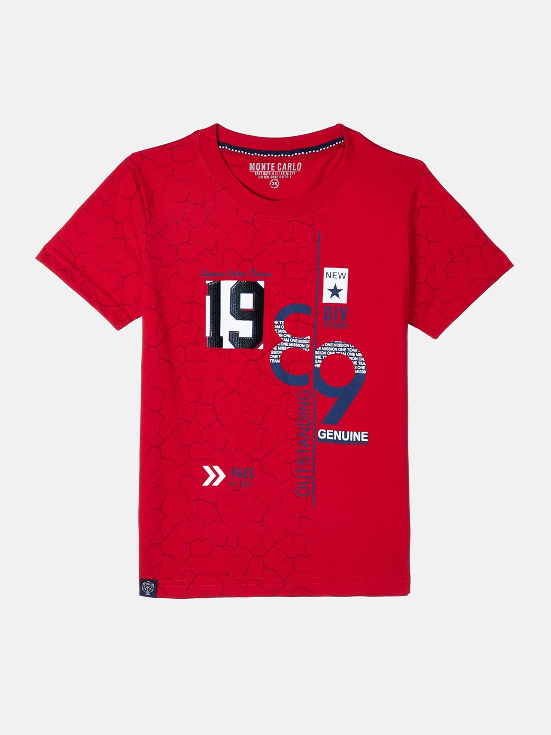 

Monte Carlo Boys Red Printed T-shirt
