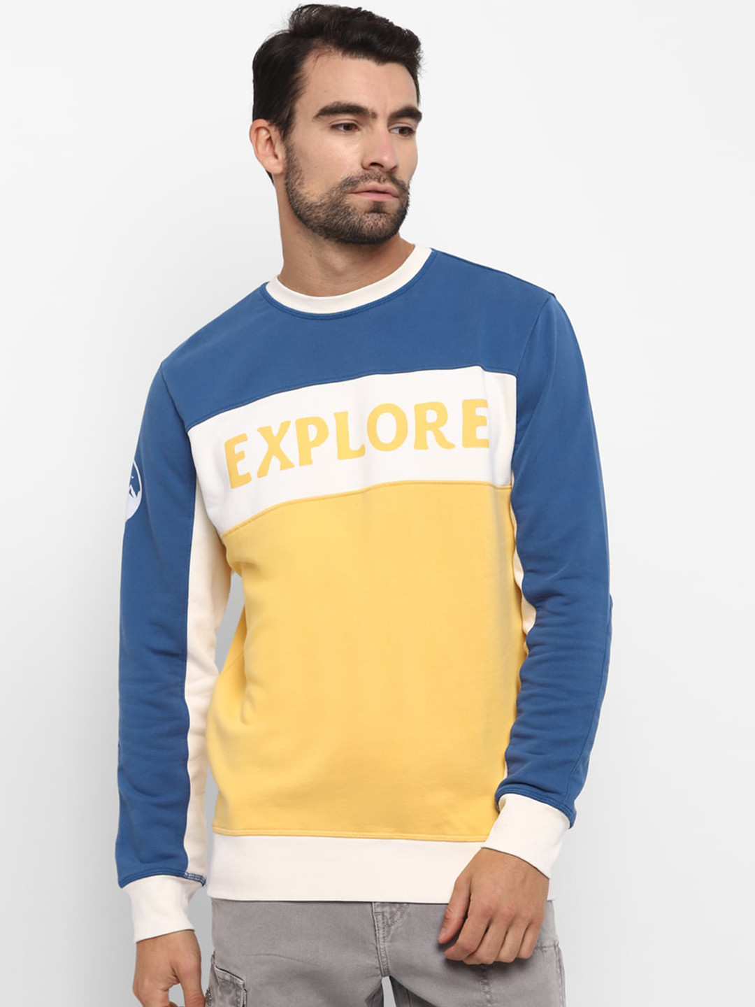 

Royal Enfield Men Blue Colourblocked Sweatshirt