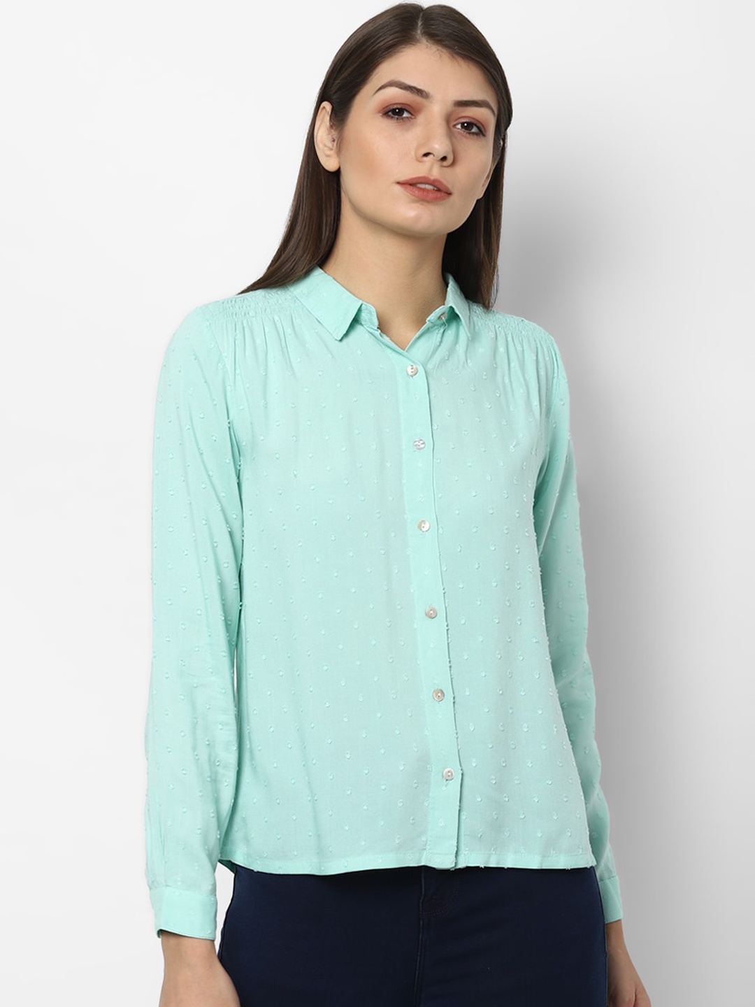 

Allen Solly Woman Women Green Casual Shirt