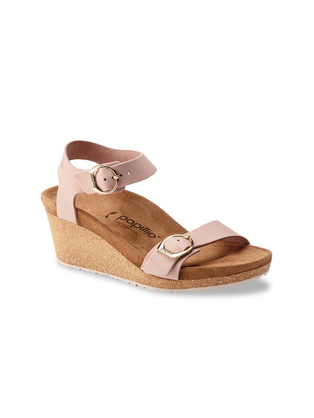 

Birkenstock Women Soley Nubuck Leather Pink Narrow Width Heels