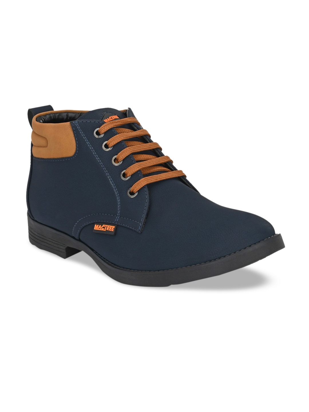 

Mactree Men Blue Colourblocked Suede Flat Boots