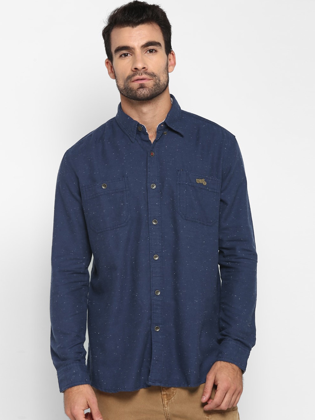 

Royal Enfield Men Navy Blue Casual Shirt