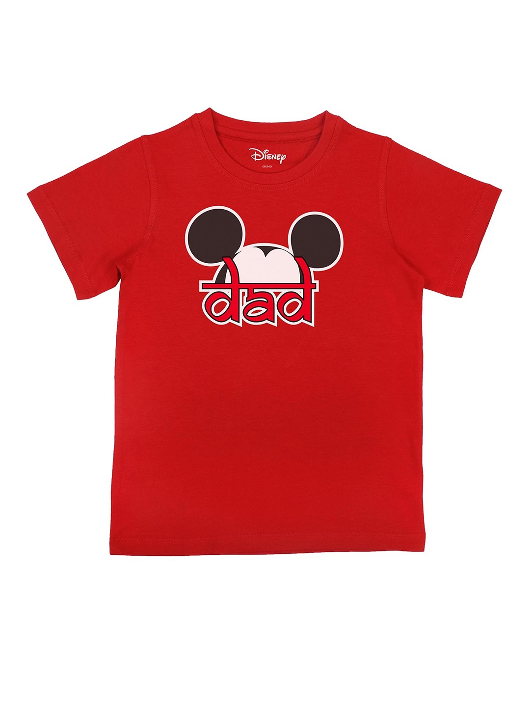 

Disney by Wear Your Mind Boys Red Mickey Mouse Printed Applique T-shirt