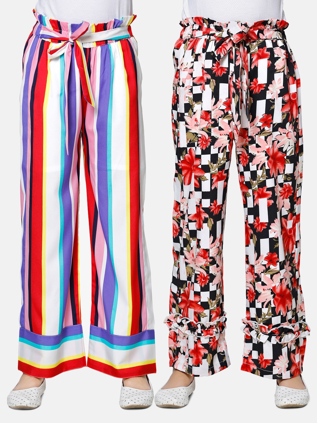 

Cutiekins Girls Multi 2 Printed Knitted Palazzos