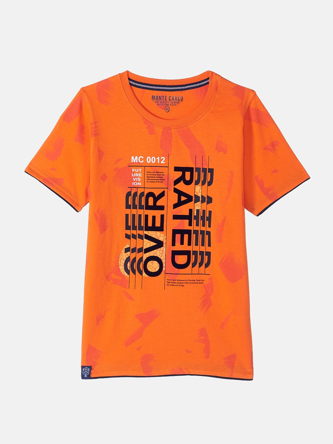 

Monte Carlo Boys Orange Typography Printed T-shirt