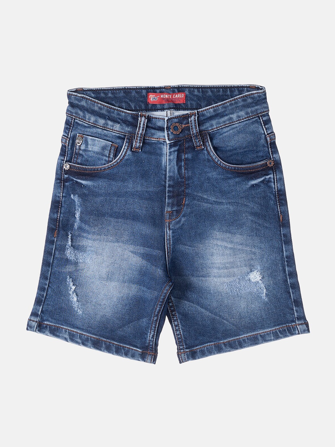 

Monte Carlo Boys Blue Washed Mid-Rise Denim Shorts