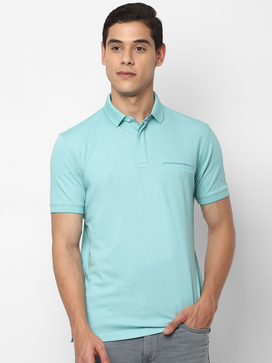 

Allen Solly Men Blue Polo Collar T-shirt