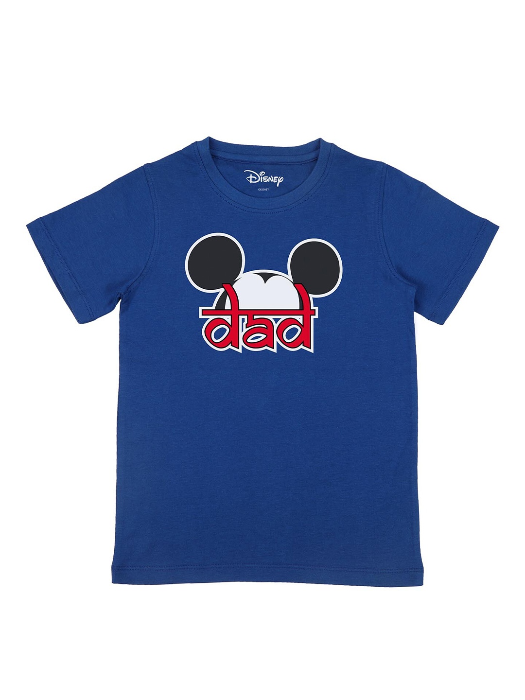 

Disney by Wear Your Mind Boys Blue Mickey Mouse Printed Indigo Applique T-shirt