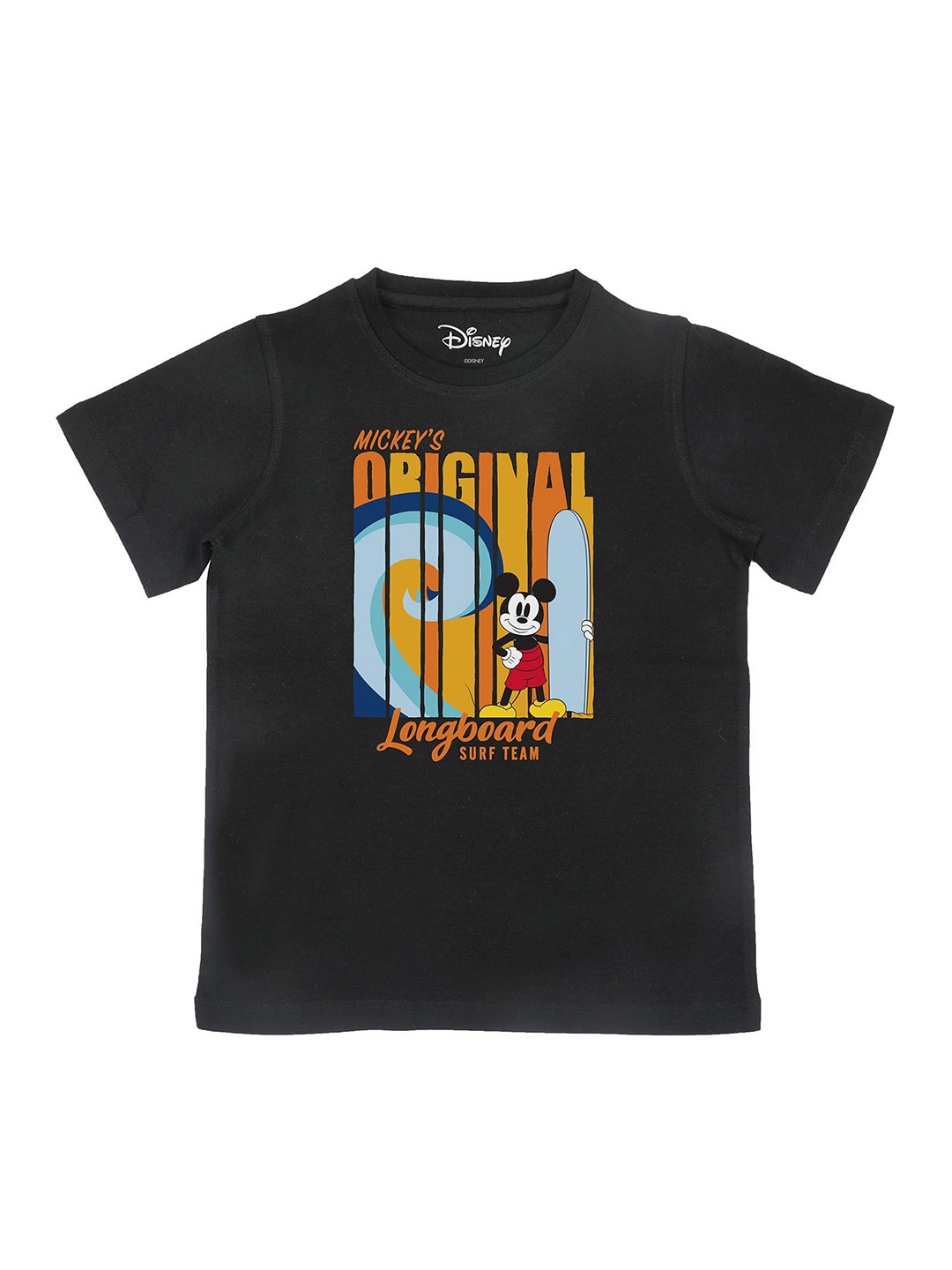 

Disney by Wear Your Mind Boys Black Mickey Mouse Printed T-shirt