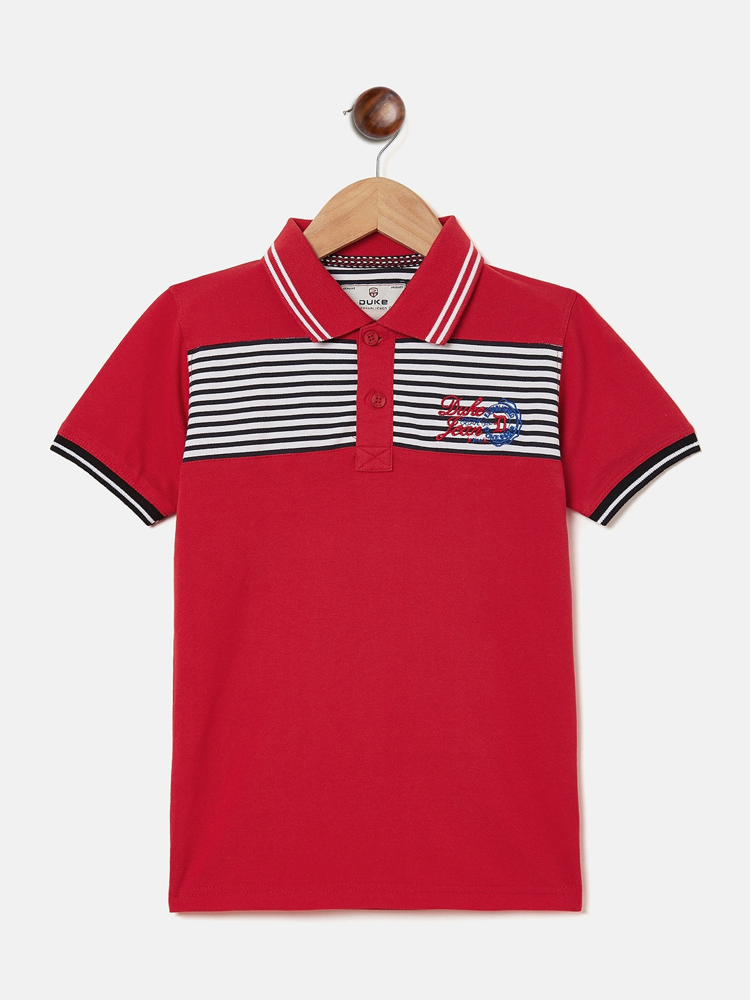 

Duke Boys Red Striped Polo Collar Slim Fit T-shirt