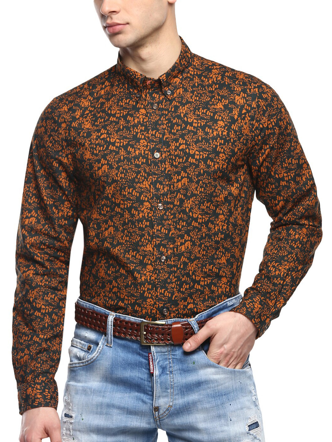 

PS By Paul Smith Men Yellow &Blue Floral Printed Casual Shirt