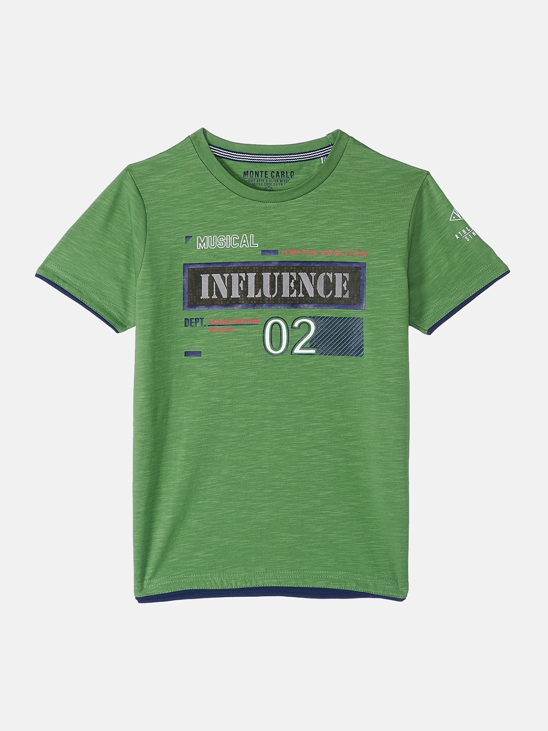 

Monte Carlo Boys Green Typography Printed T-shirt