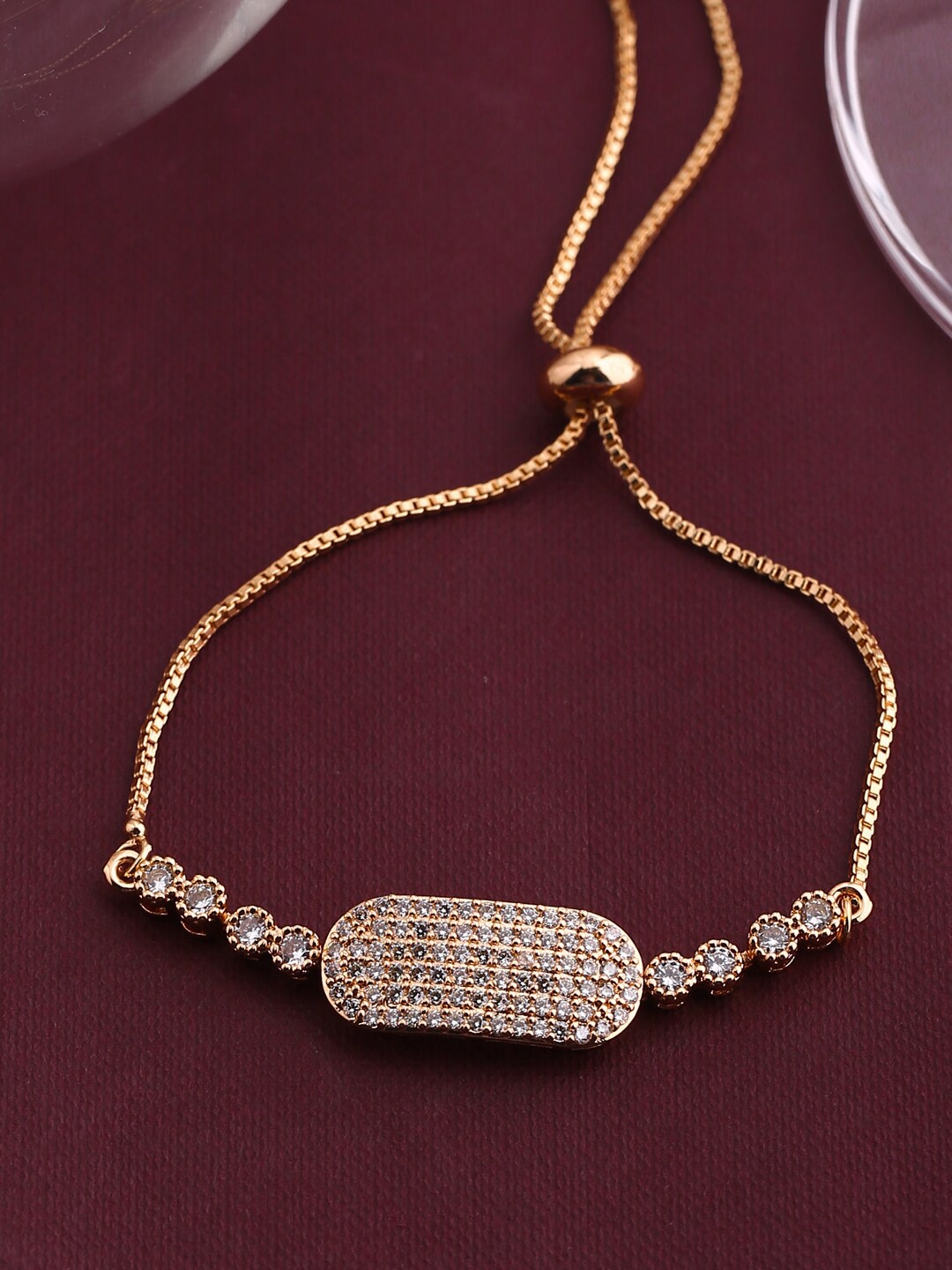 

Shoshaa Women Gold & White Brass Handcrafted Gold-Plated Wraparound Bracelet