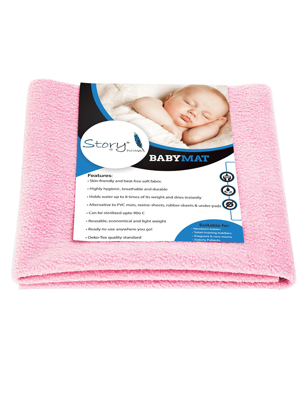 

Story@home Infant Kids Pink Solid Pure Terry Cotton Mattress Protector