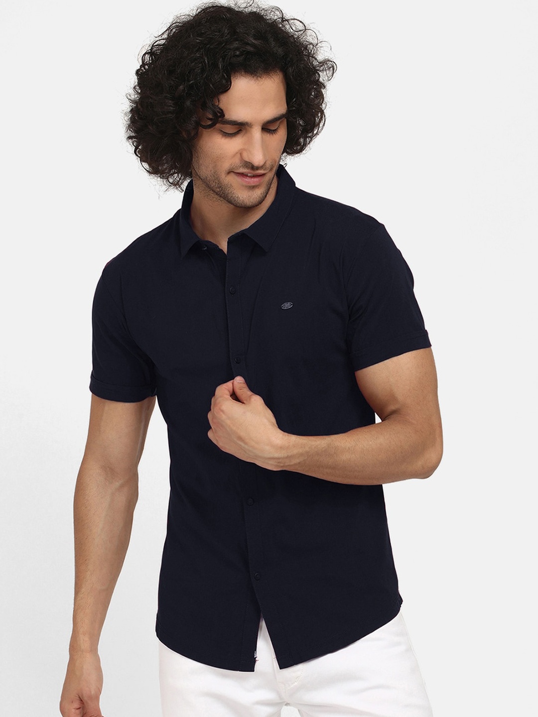 

V2 Value & Variety Men Navy Blue Casual Shirt