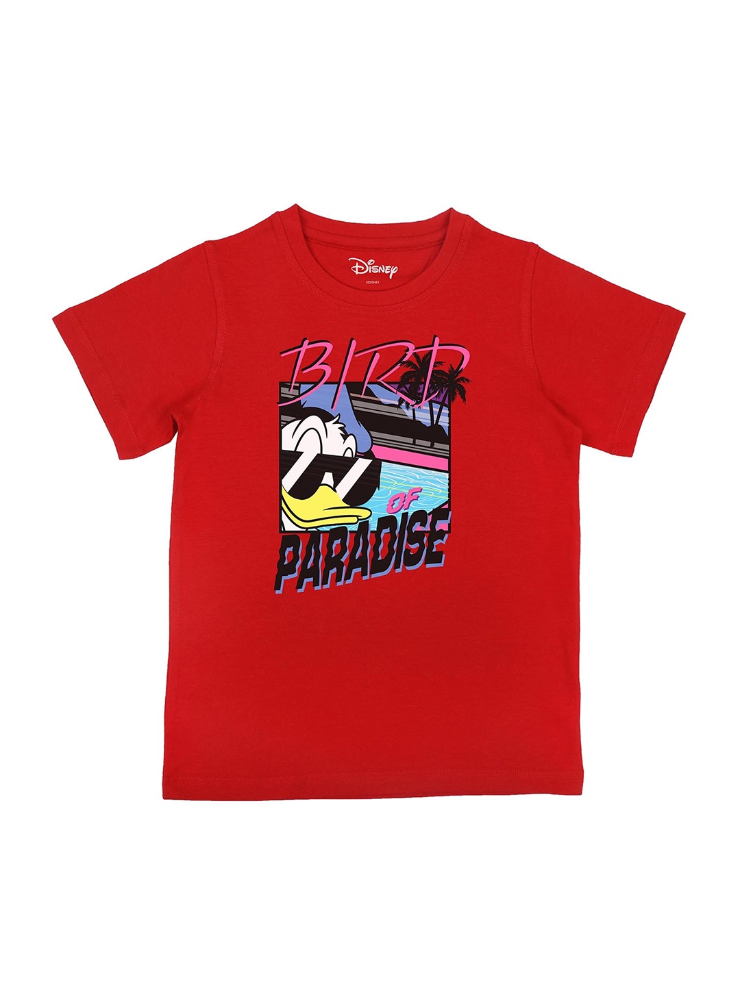 Disney by Wear Your Mind Boys Red Donald Duck Printed Cotton Pure Cotton T-shirt