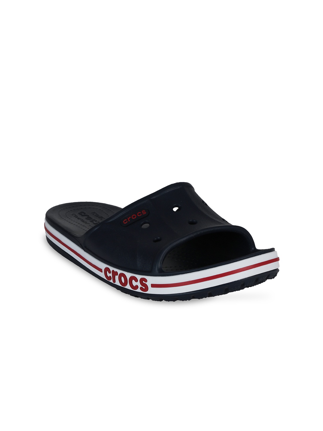 Crocs Unisex Navy Blue & Maroon Croslite Sliders