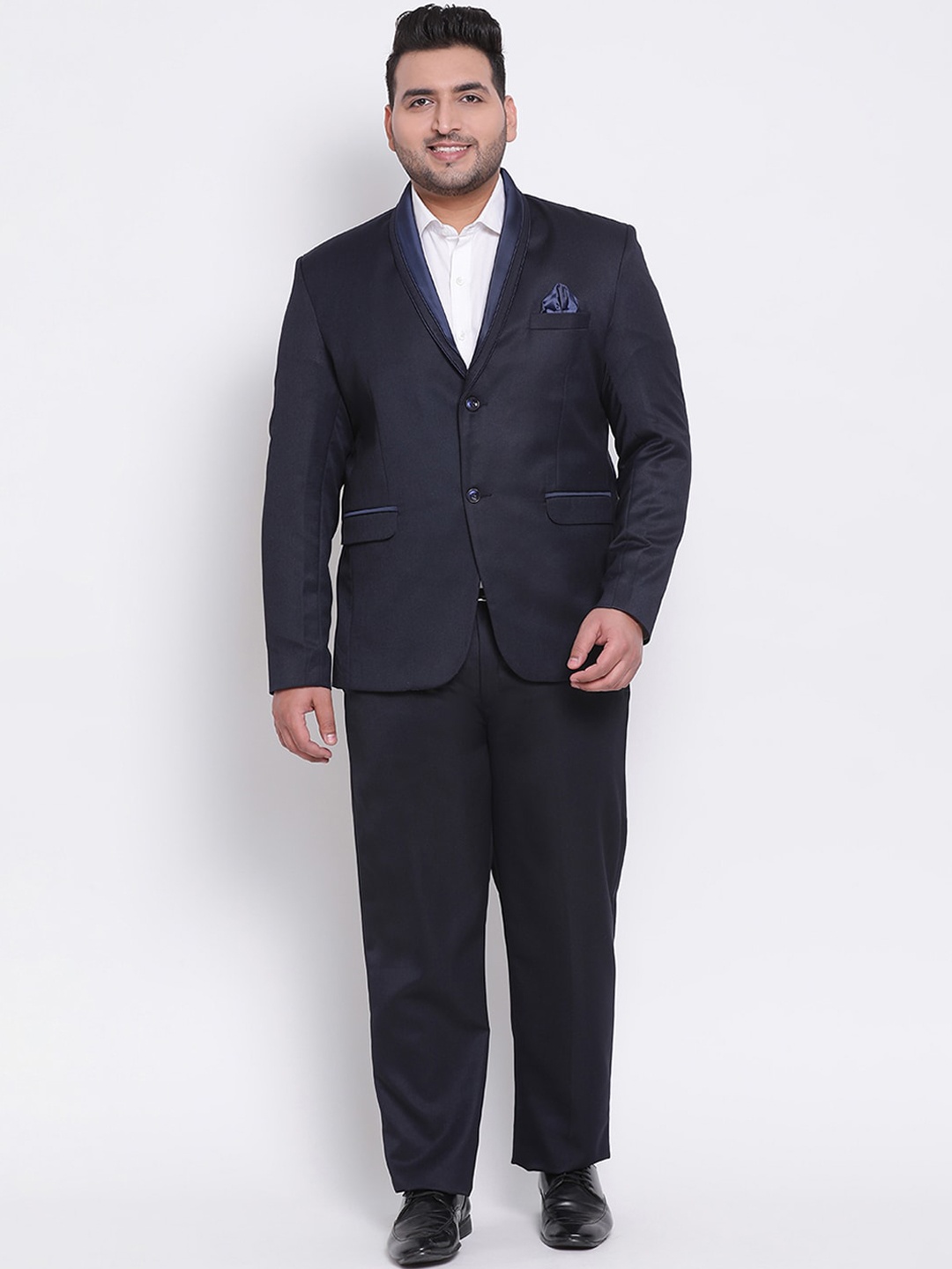 

hangup plus Men Navy Blue Tuxedo Two-Piece Suit