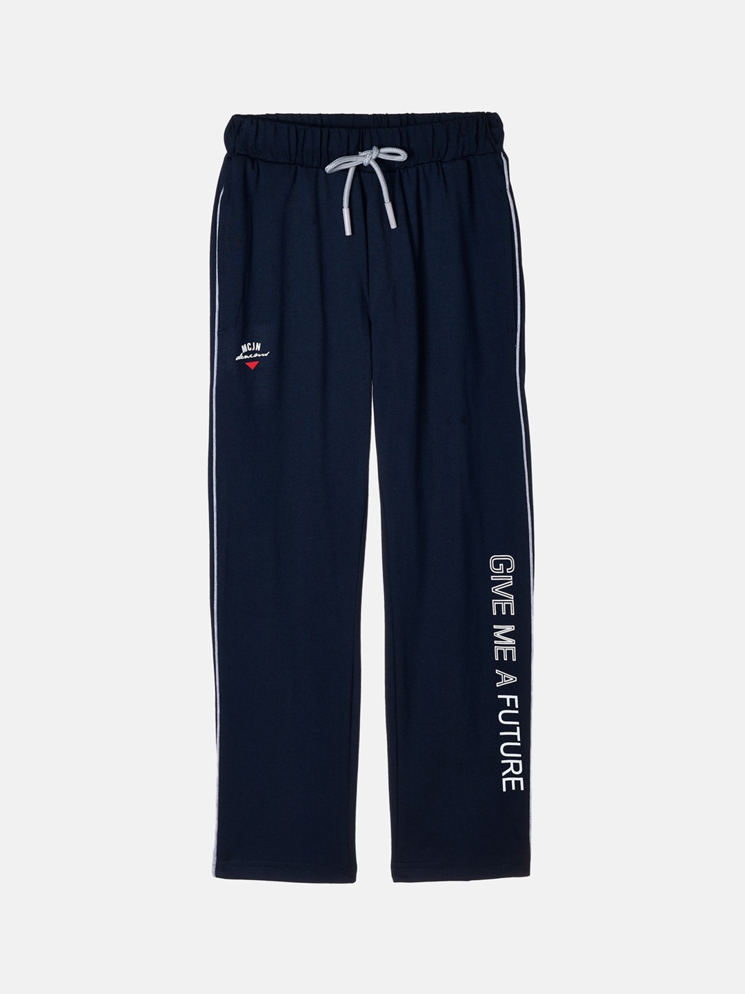 

Monte Carlo Boys Navy Blue Cotton Blend Solid Track Pants