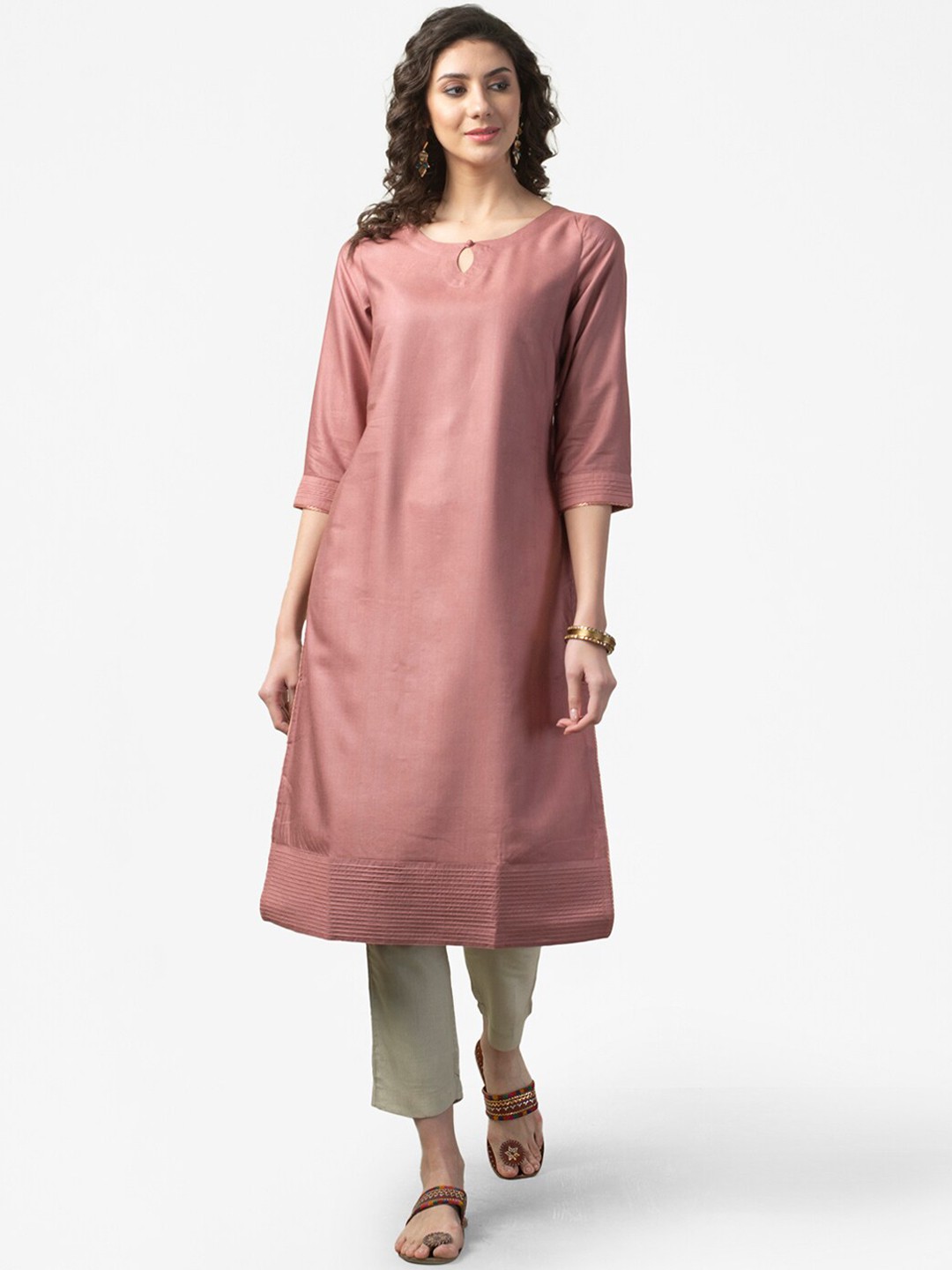 

Fabindia Women Pink Pastels Kurta