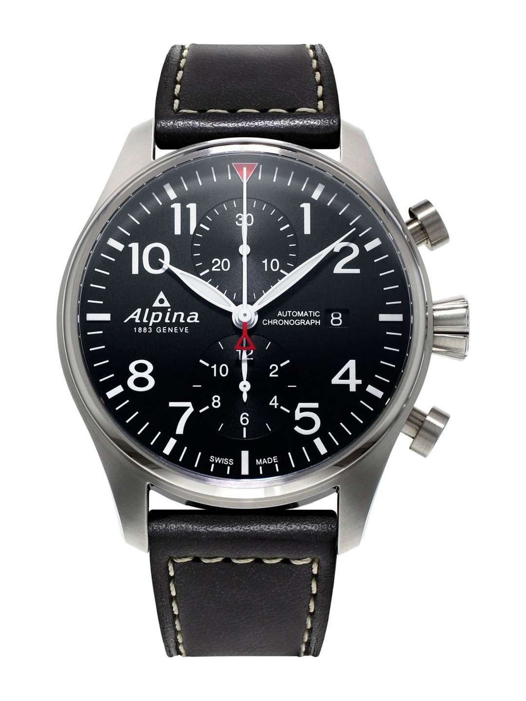 

Alpina Men Black Dial & Black Leather Straps Analogue Automatic Motion Powered Watch