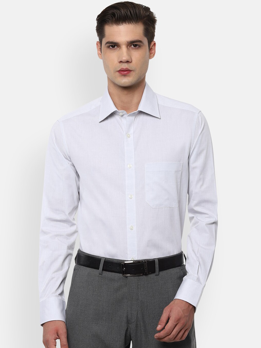 

Louis Philippe Men White Solid Pure Cotton Formal Shirt