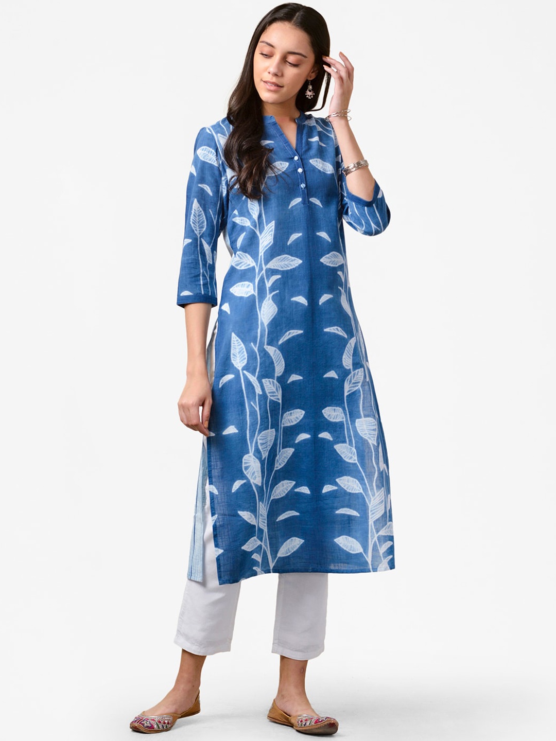 

Fabindia Women Blue Dyed Kurta