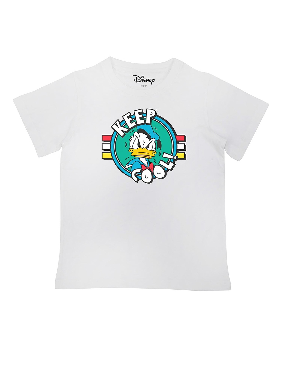 

Disney by Wear Your Mind Boys White Printed Applique T-shirt