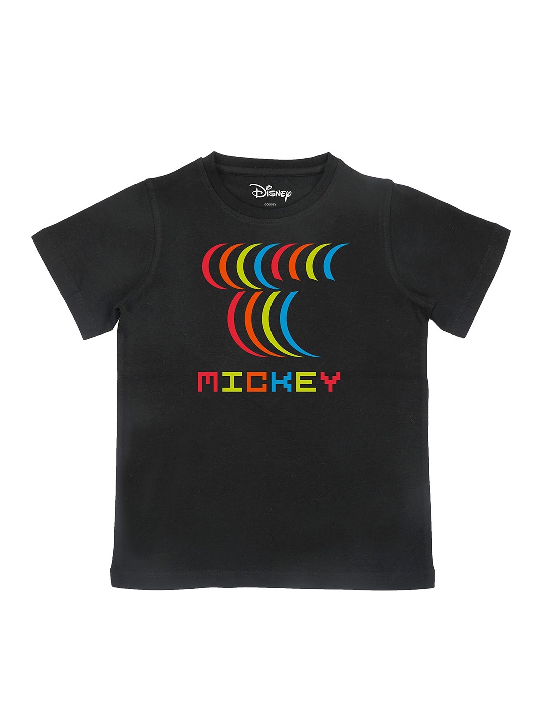 

Disney by Wear Your Mind Boys Black Mickey Mouse Family Multi Graphic Print T shirt